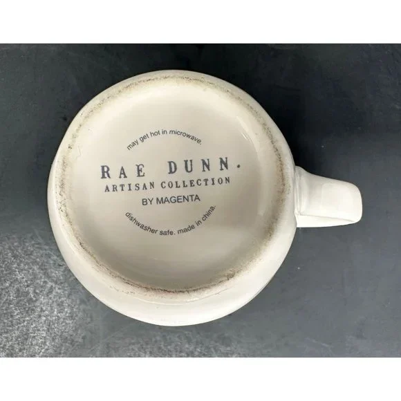 RAE DUNN JOY White Coffee Mug Typewriter Font Red Interior 20 oz Christmas - Picture 6 of 7